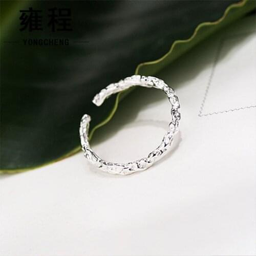 925 Sterling Silver Korean Fashion Personality Irregular Design Simple Index Finger Rings Size Opening Jewlery For Women