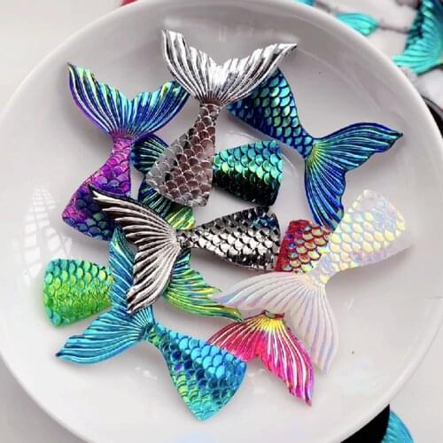 28*39mm AB color Jewelry accessories Mermaid Fish scales tail resin DIY festival decoration crafts accessories 50pcs/lot-E77*5