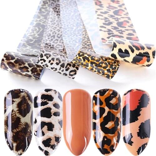 4x Leopard Nail Art Transfer Foil Sexy Starry Sky Nail Sticker Decals Decor