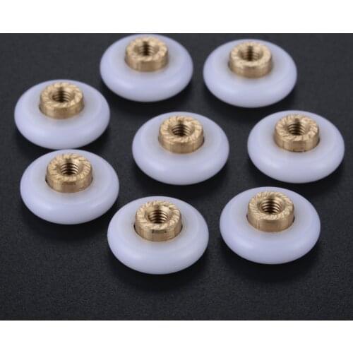 DRELD 8pcs Bath Shower Door Rollers /Runners Wheels Pulleys 18mm Dia Wheel Replacement Part For Shower Enclosures Cabins Runner