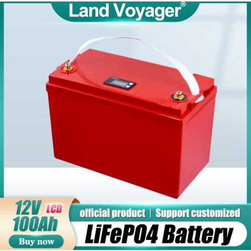 Land Voyager 12V 100Ah LiFePO4 Battery 12.8V Power Batteries 4000 Cycles For RV Campers Golf Cart Off-Road Off-grid Solar Wind