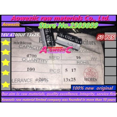 Aoweziic 50 PCS 16V 4700UF 13x25 high frequency low resistance electrolytic capacitor 4700UF 16V 13x25