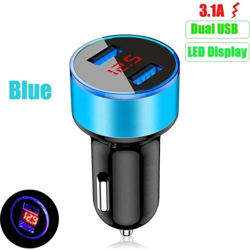 3.1A Dual USB Car Charger LED Display For Skoda Octavia Yeti Roomster Fabia Rapid Superb KODIAQ Citigo KAMIQ KAROQ SCALA VISION