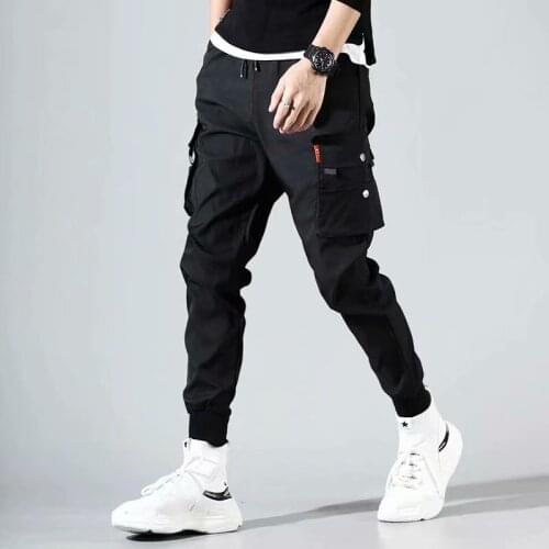 2021 Streetwear Hip Hop Men Cargo Pants Pocket Joggers Sweatpants Male Black Trousers Fashion Casual Daily High Street Trousers