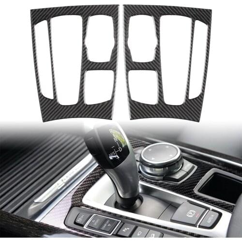 For BMW X5 X6 F15 F16 2014-2017 Car Carbon Fiber Gear Shift Panel Decor Cover Trim Decoration Sticker
