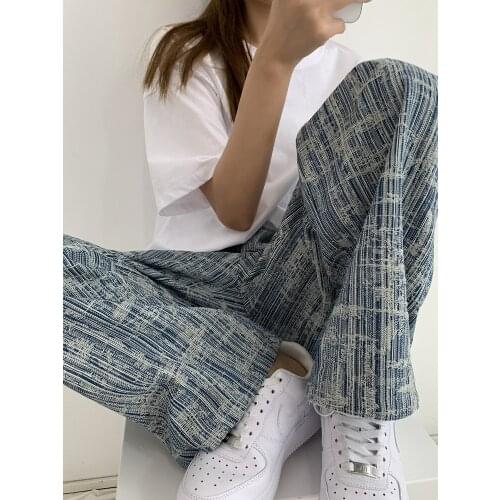 European Summer New Design Sense Plus Size Denim Straight Jeans Loose High-waisted Wide-leg Pants Women Fashion Streetwear 2021