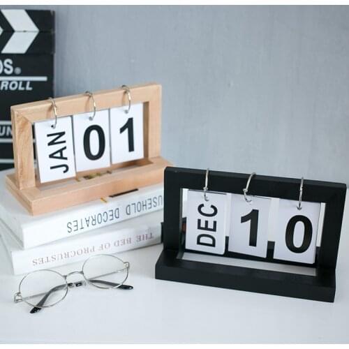 Creative Simple Wooden Page-turning Calendar Calendar Desk Decoration Small Decoration Nordic Study Furnishings Desk Decoration