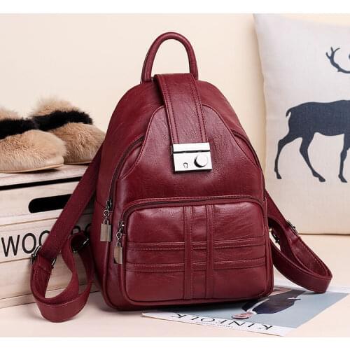 KULUOSIDI Fashion Backpack Women PU Leather Travel Backpack Mochila Escolar School Bags For Teenagers Girls mochila feminina