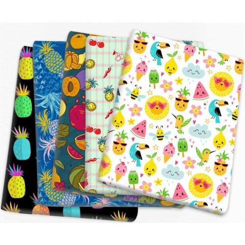 Patchwork Fruit Cherry Polyester Cotton Fabric for Tissue Sewing Quilting Fabrics Needlework Material DIY Handmade,c16145