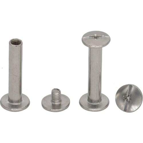 M4 M4*4/5/6/8/10/12/14/16/18mm 304 Stainless Steel Photo Album Nail Snap Rivet Book Butt Binding Assembly Bolt Chicago Screw