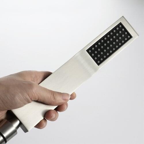 Matte Black Brass Handheld Shower Head With Holder 1.5M Stainless Steel Shower Hose Bathroom Accessories Square Choice