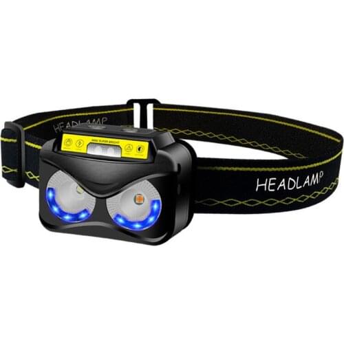 Mini headlight New Smart Sensor Headlight USB Charging Outdoor Night Run Night Fishing Waterproof Infrared Warning LED Headlight