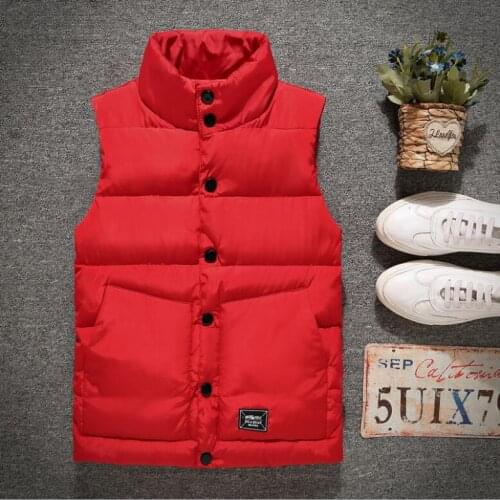 2020 Men' Sleeveless Vest Jackets Winter Fashion Male Cotton-Padded Vest Coats Men Stand Collar Warm Waistcoats