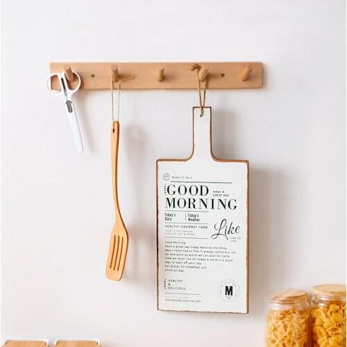 Solid Wood Wall Hook Bedroom Kitchen Decoration Key Towel Coat Hook Hangers Bathroom Key Holder Wall Home Decor Accessories