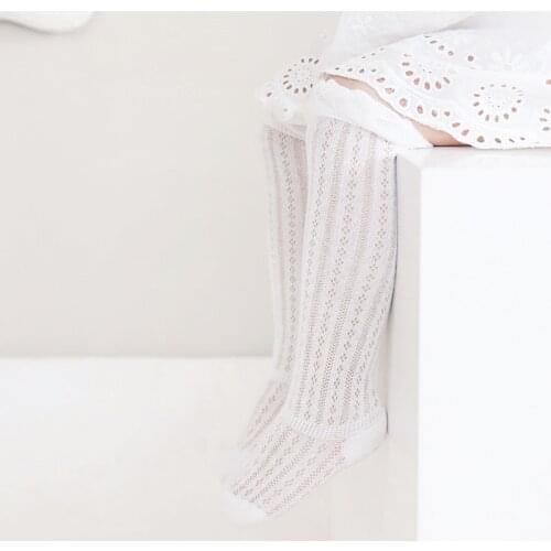 Summer New Style Mesh Breathable Baby Mosquito Socks Solid Color Loose Mouth Newborn Ice Silk Stockings Baby Over-Knee Socks