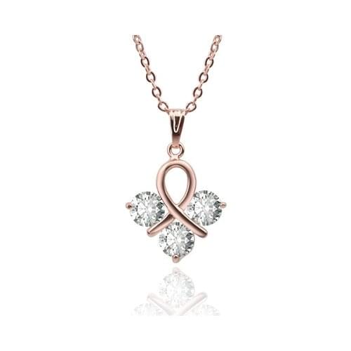 Charm Vintage lady Fashion three grain of zircon necklace & Pendants Jewelry gift for Women girls Wholesale
