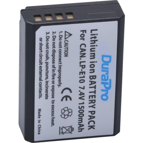 DuraPro 1pc LP-E10 LP E10 LPE10 1500mAh Rechargeable Li-ion Battery For Canon EOS 1100D 1200D Kiss X50 X70 Rebel T3 T5 Camera