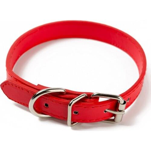 PU Leather Flat Pet Dog Collar Adjustable Multicolor Dog Collar Dog Collar Small Dog Accessories Supplies Cat Accessories Pet