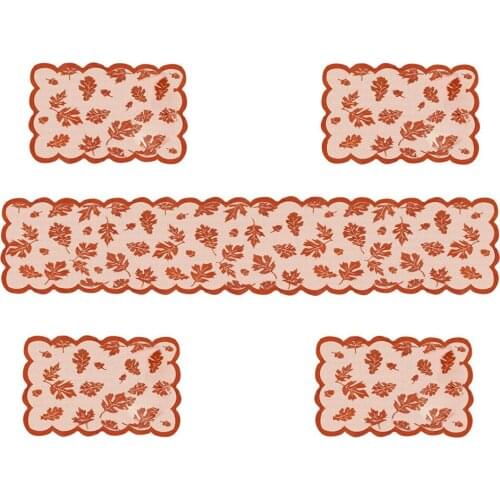 Thanksgiving Table Flag Harvest Festival Maple Leaf Table Flag Family Table Garments Lace Table Runner