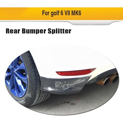 Car Rear Bumper Splitters For Volkswagen VW Golf 6 Standard 2010 - 2013 Rear Splitters Flaps Cupwings Apron Carbon Fiber