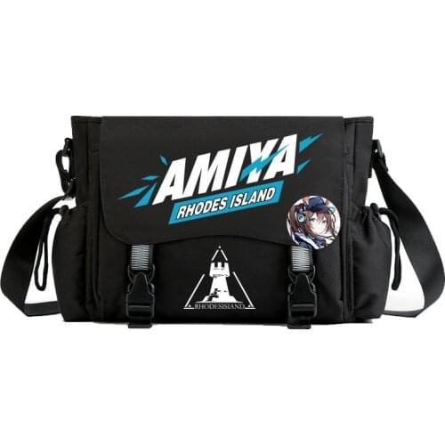 Arknights Amiya game cartoon cool male and female students messenger shoulder bag simple storage bag multifunctional backpack