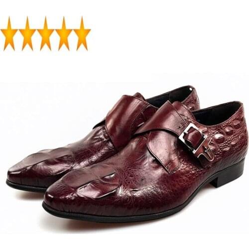Mens Dress Fashion Italian With Buckle Designer Male Shoes Men Wedding Business Office Work Footwear Party Zapatos Hombre