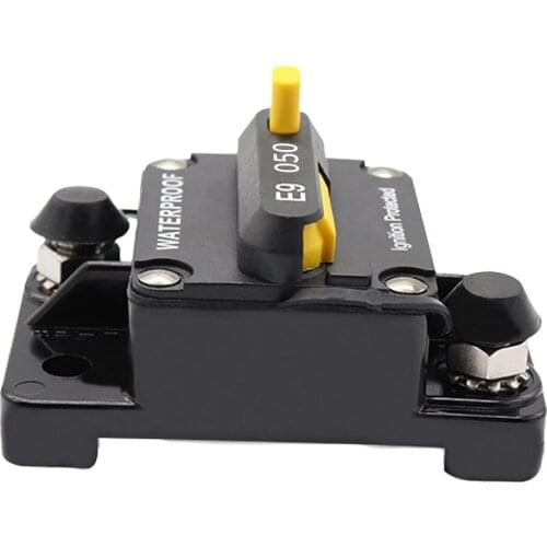 Inline Auto Waterproof 50-AMP Circuit Breaker Manual Reset Switch 12V