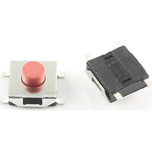 10pcs Micro SMD Switch 6*6 Momentary 4 Pin Tactile Tact Red Touch Push Button 6x6x3.7mm