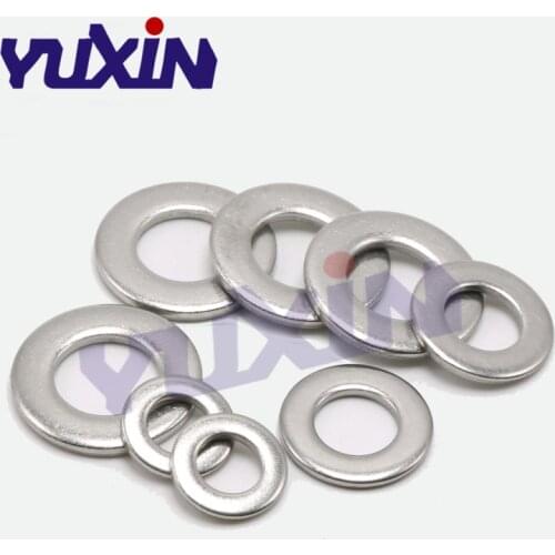500pcs DIN125 ISO7089 M1.6 M2 M2.5 M3 M3.5 M4 M5 M6 M8 304 Stainless Steel A2 Flat Machine Washers Plain Washer Gaskets