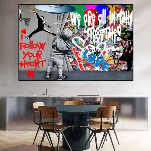 Abstract Street Graffiti Banksy Art Canvas Painting Behind The Curtain Posters and Prints Wall Art Picture for Living Room Decor