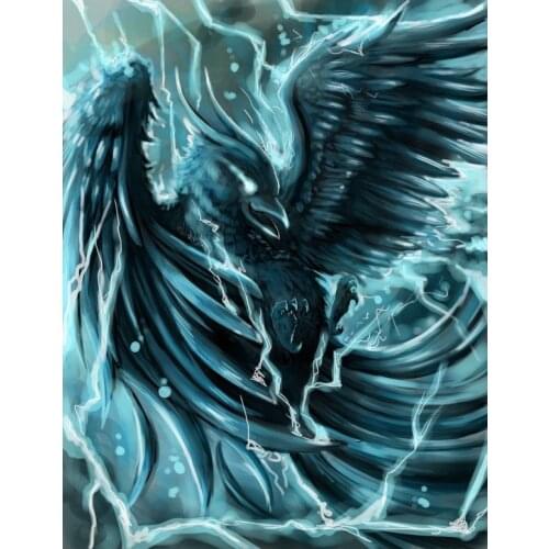 TOUOILP 5D DIY Diamond Painting 100% Full Square/Round Drill " Black Phoenix" diy Diamond Embroidery Cross Stitch 3D Decor