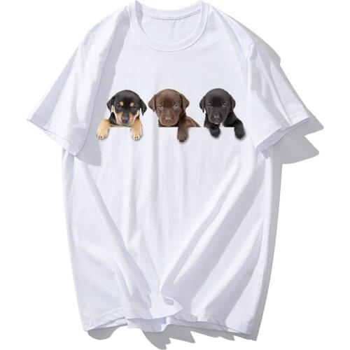 Kawaii Dog Prints White Tshirt Short Sleeved Polyester T Shirt for Women Vintage T-shirt Womens Fashion Beagle Mom Harajuku Top