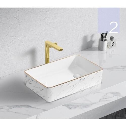 Side Drainer Above Counter Basin Balcony Vanity Sink Set Rectangular Bathroom Sink Cabinet White Wash Basin 211-2