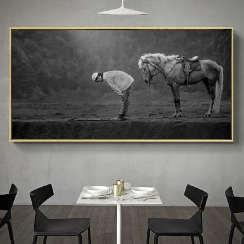 Large Balck Muslim Blessing Posters Decorative Islamic Wall Art Posters Canvas Paintings Prints Posters Living Room Home Decor