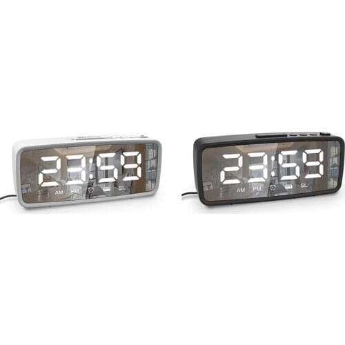 Digital Alarm Clock Radio for Bedroom, Bedside Clocks Large Display with Dual Alarm, Dimmable LED Display