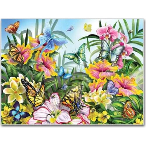5D Diamond Mosaic Flower Full Square Diamond Painting Butterfly Picture Of Rhinestones Embroidery Art Home Decor