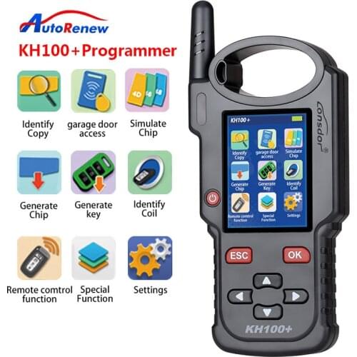 Lonsdor KH100+ Hand-Held Remote/Smart Key Programmer For Identify Chip Simulate/Generate Chip Remote Frequency Programmable Chip