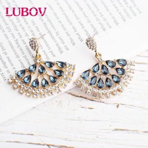LUBOV 10 Colors Opal Flower Trendy Luxury Earrings Resin Water Drop Wedding Earrings Bijoux Acier Inoxydable Femme