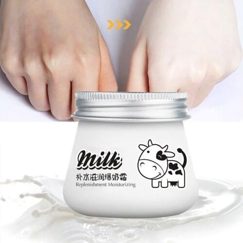 Images Milk Nourishing Face Cream Deep Moisturizing Body Lotion Bubble Whitening Facial for Skin Care Deep Hydration Body Cream