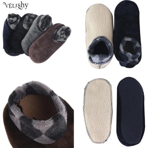 1pair Men Women Soft Fleece Socks Thicken Winter Warm Boot Socks Unisex Elastic Non Slip Indoor Floor Socks Slipper
