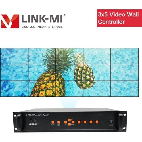 LINK-MI 15 Channels Video Wall Controller 3x5 3x4 4x3 3x3 HDMI VGA USB AV inputs 180 Degree Rotation for 15 Video Wall Displays