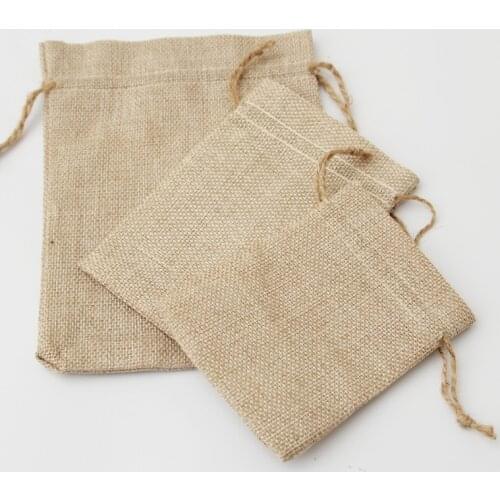 Natural Burlap Linen Jute Drawstring Gift Bags Sacks Party Favors Packaging Bag Wedding Candy Gift Bags Party Supplies