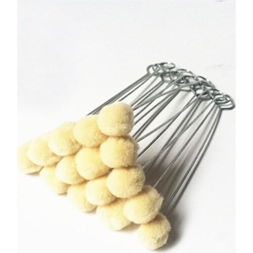 New 20pcs DIY Leather Tool Daubers Assisted Dyeing Wools Ball Brush Metal Handle