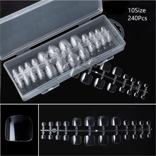 New 240Pcs Soft Pure color oval French Toes Nails Nude Nature Fake Toes Nails Exquisite Feet Tips Faux False Nails