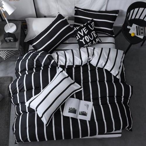 New Home Textile Simple Sport Cyan Gray Duvet Cover Pillowcase Plaid Sheet Girl Kid Adult Woman Bedding Linen Set Full Twin