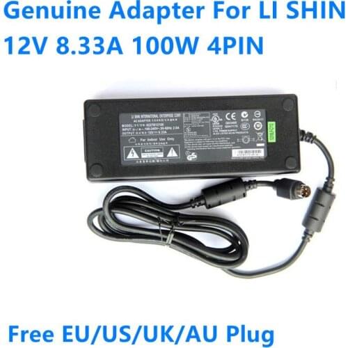 Genuine 12V 8.33A 100W 4PIN Li Shin 0227B12100 AC Adapter For NAS QNAP TS-419P II NAS Delta ADP-100EB EA11003E Power Charger