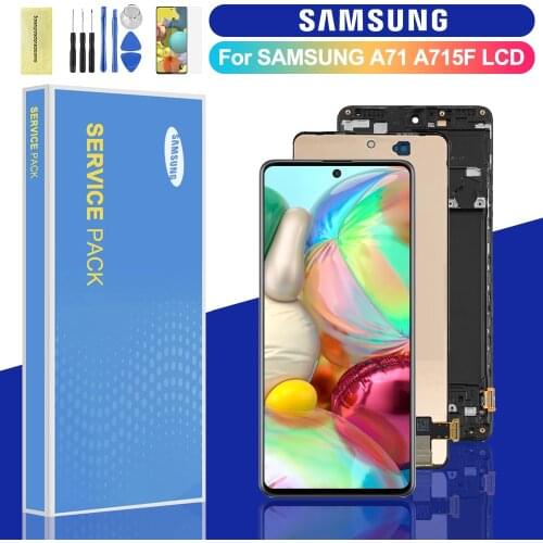 Original 6.7'' Display For SAMSUNG Galaxy A71 A715F LCD Display Touch Screen Digitizer Assembly With Frame Replacement Parts