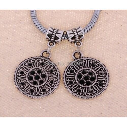 10pcs/pack Vintage Silver Tag Pendants Dangle Charm Bail Fits Original Bracelet Necklace Women DIY Beads Jewelry MUM Gift