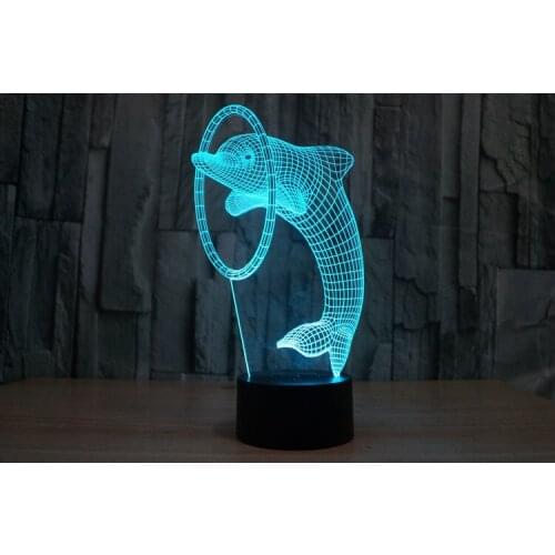7 Colors Dolphin Pendant Action Figures Starfleet 3D Table Lamp Led Toys Funny Gift Decoration Dolphin Lighter