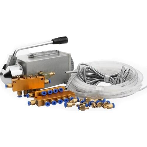 PQWN One Set Lubricating Oil Pump Hand-Actuated Cnc Router Electromagnetic Lubrication Pump Lubricator Stainless Steel Body